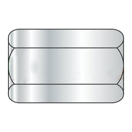 Newport Fasteners Coupling Nut, 1-1/4"-7, Steel, Grade A, Zinc Plated, 3 in Lg, 1-5/8 in Hex Wd, 5 PK NB303110P-5